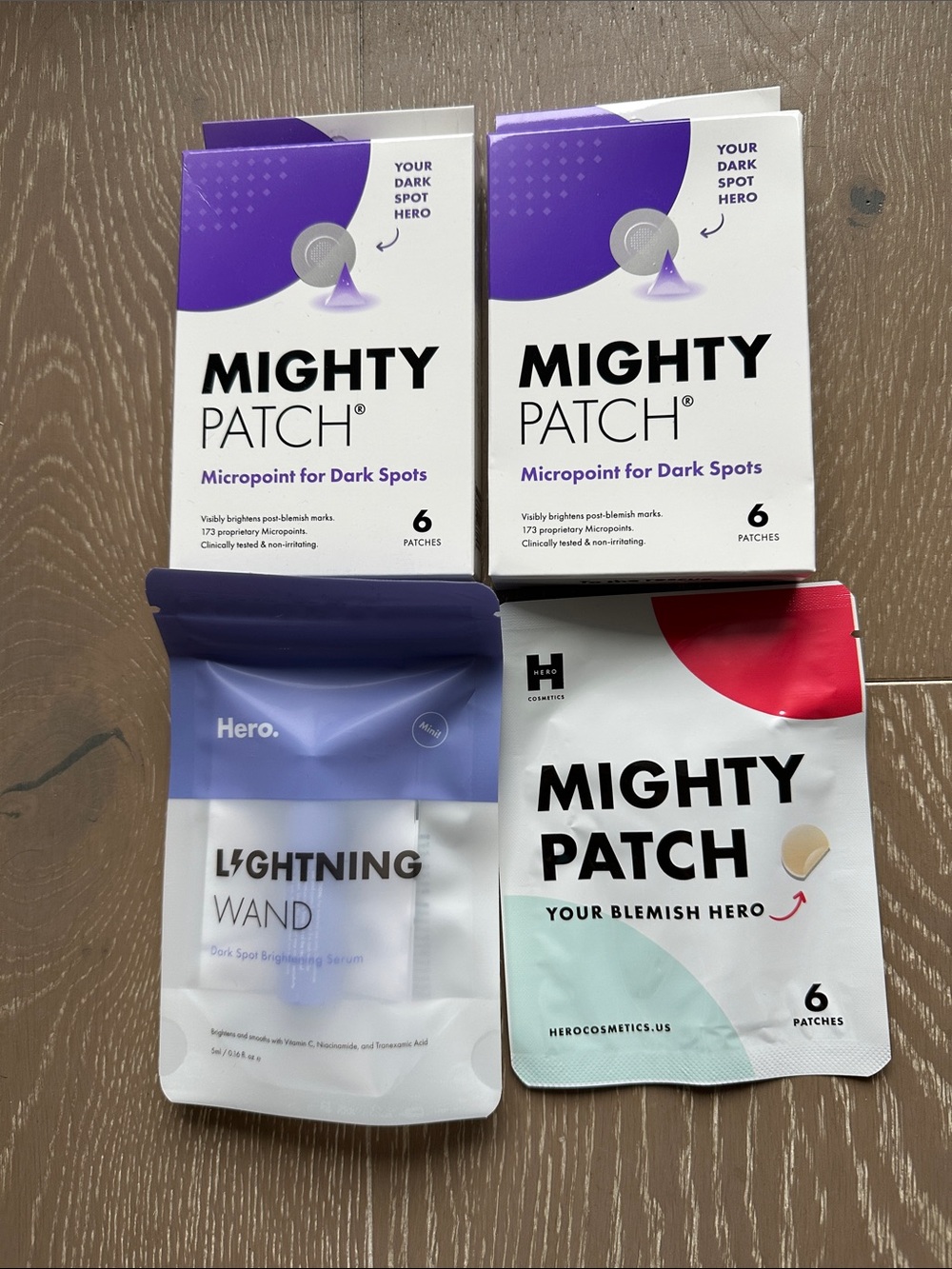 Hero Mighty Patch mixed lot dark spot x 2, blemish, lightning wand serum